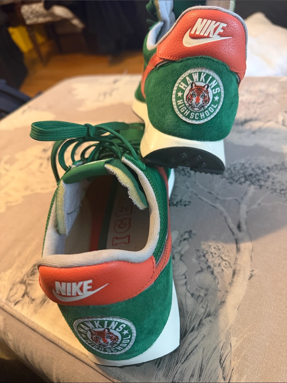 Nike Green and Orange Suede Sneakers “STRANGER THINGS” edition
